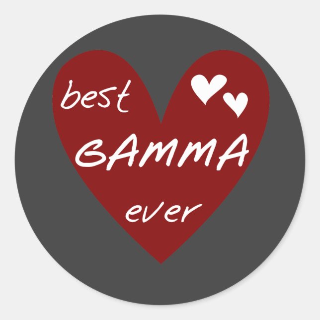 Sticker Rond Red Heart Best Gamma Ever Tshirts et cadeaux (Devant)