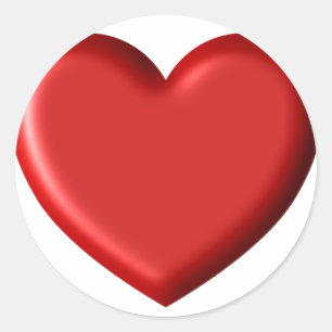 Sticker Rond Red Heart Love Romantic Puffy Heart 3D