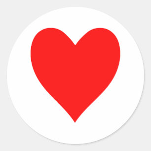 Sticker Rond Red Heart Valentine