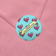 Red Hearts Heureuse Sainte-Valentin Pixel Art Moti