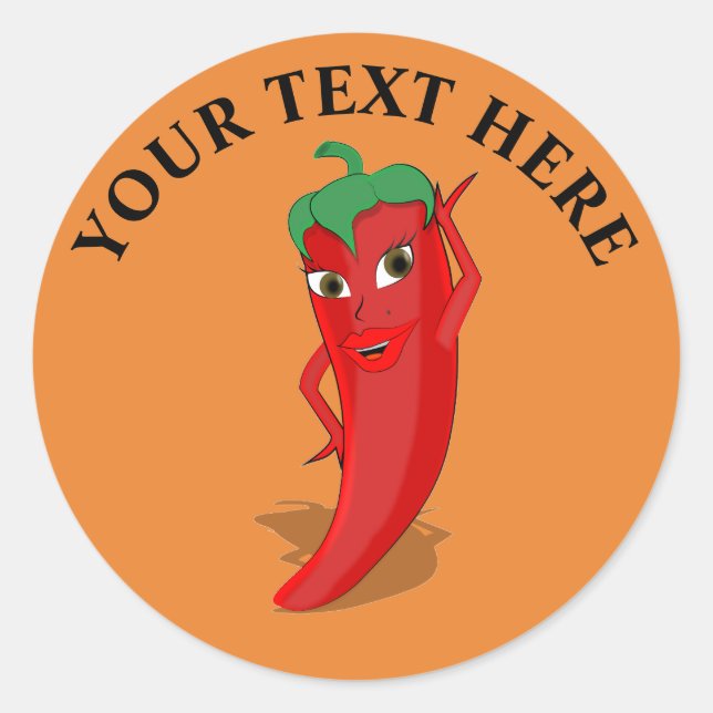 Sticker Rond Red Hot Pepper Diva (Devant)