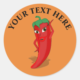 Sticker Rond Red Hot Pepper Diva
