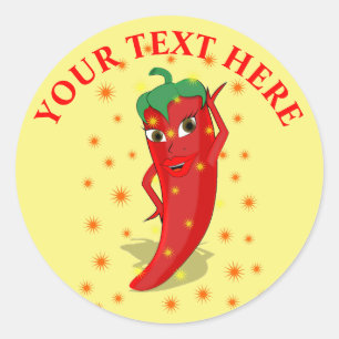 Sticker Rond Red Hot Pepper Diva Star de tir