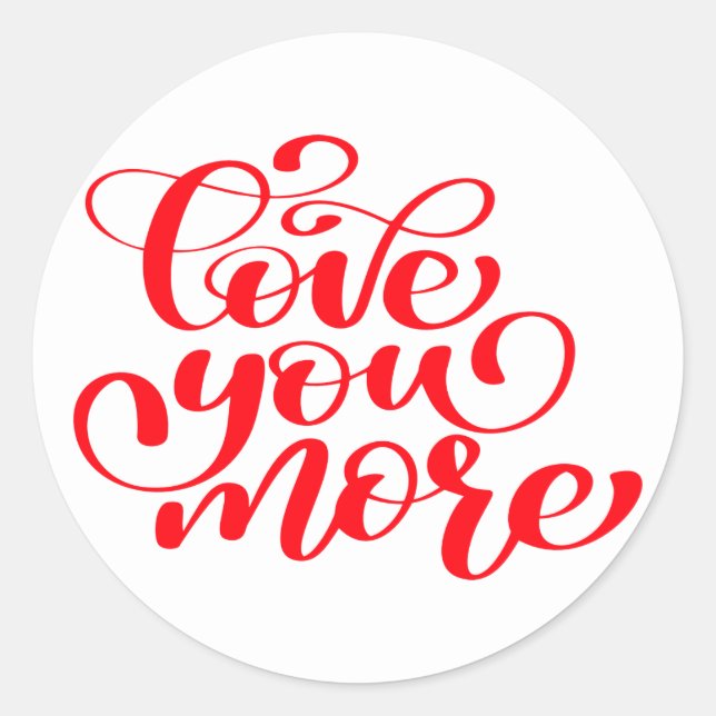 Sticker Rond Red Love You Thing of you Miss You Mariage (Devant)