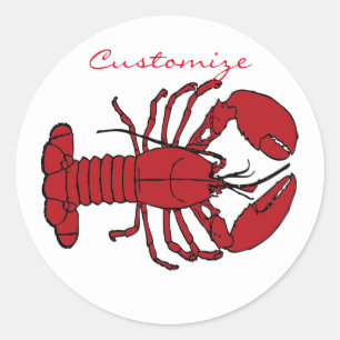 Sticker Rond Red Maine Lobster Thunder_Cove
