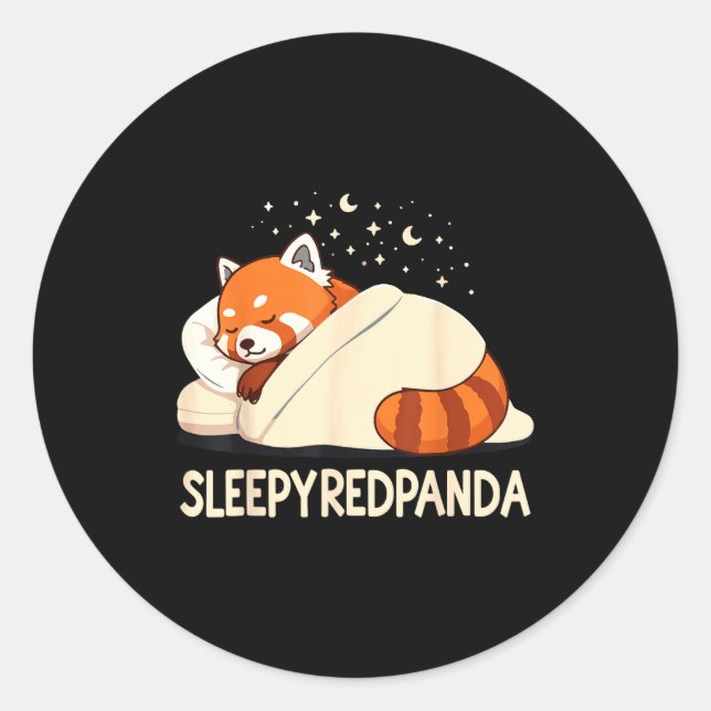 Sticker Rond Red Panda Sleep Pajamas  (Devant)