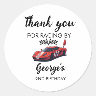 Sticker Rond Red Race Car 2e anniversaire