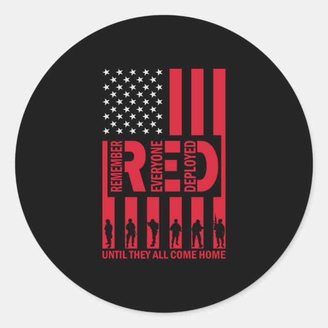 Sticker Rond Red Rappelez-Vous Tous Déployés Jusqu'À Ce Qu'Ils  (Devant)