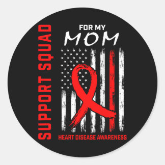 Sticker Rond Red Ribbon Maman Maladie cardiaque Drapeau de sens