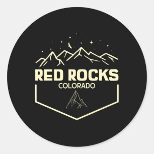 Sticker Rond Red Rocks Colorado Lumière de la lune épique