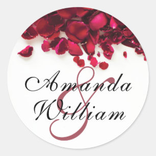 Sticker Rond Red Roses Mariage personnalisé