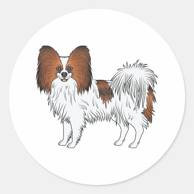 Sticker Rond Red Sable Papillon mignonne Et Joyeux Jouet Race C (Devant)