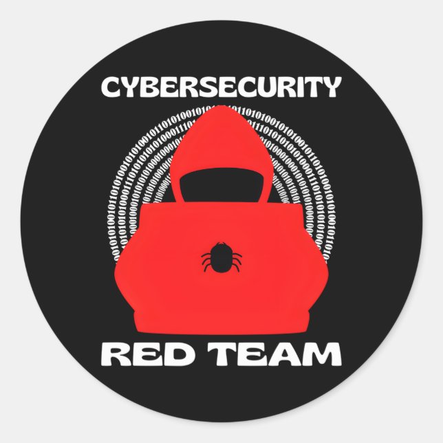 Sticker Rond Red Team Cybersecurity Hacking Ethique Hacker Cybe (Devant)