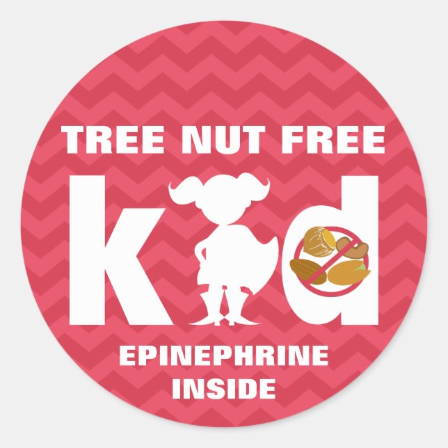 Sticker Rond Red Tree Nut gratuit fille enfant Silhouette Epine (Devant)