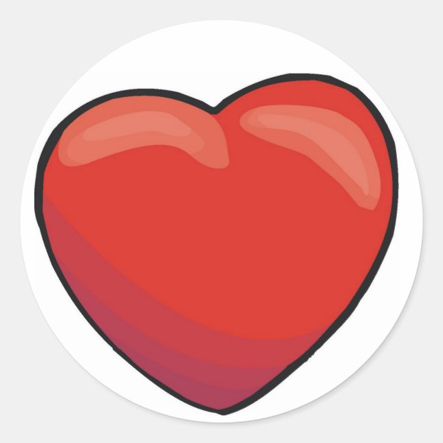Sticker Rond Red Valentine Heart (Devant)