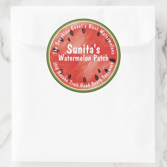 Sticker Rond Red Watermelon Business produit trois pouces (Sac)