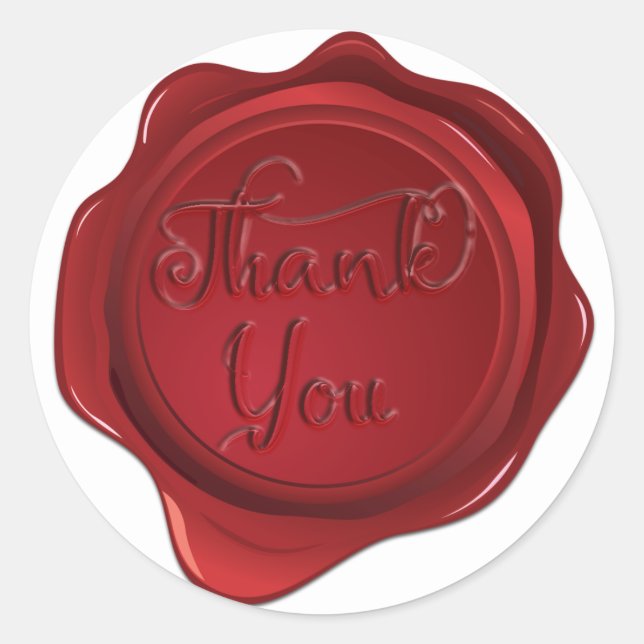 Sticker Rond Red Wax Seal Sweet 16 Soirée de mariage élégante (Devant)