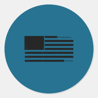 Sticker Rond Redacted american flag censored usa satire 