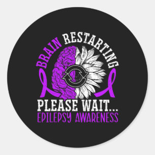 Sticker Rond Redémarrage du cerveau Veuillez patienter l'épilep