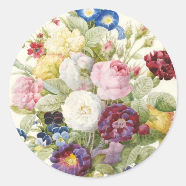 Sticker rond Redoute Bouquet de fleurs (Devant)