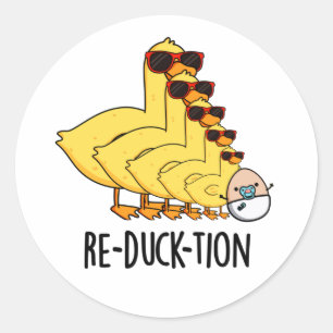 Sticker Rond Réduck-tion Funny Animal Canard Pun