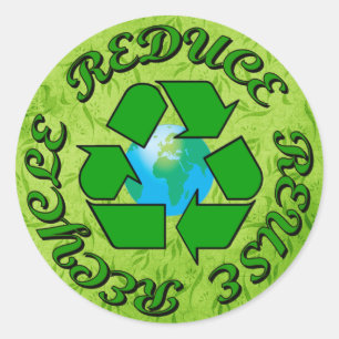 Sticker Rond Réduire la réutilisation du recyclage