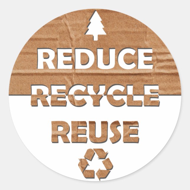 Sticker Rond Réduire la réutilisation du recyclage (Devant)