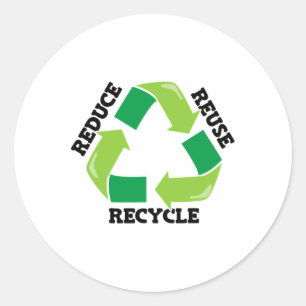 Sticker Rond Réduire la réutilisation Recycle Mère Nature Plaid