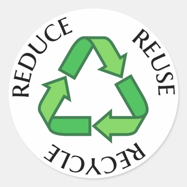 Sticker Rond Réduire la réutilisation recycler symbole de recyc (Devant)