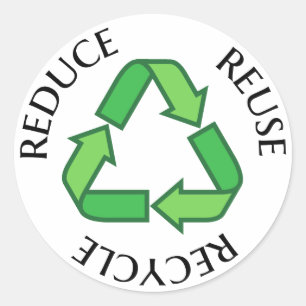 Sticker Rond Réduire la réutilisation recycler symbole de recyc