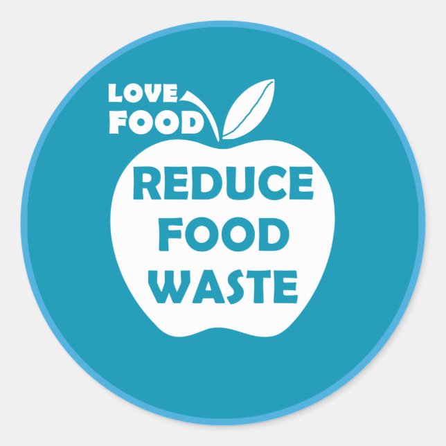 Sticker Rond Réduire le recyclage des déchets alimentaires écol (Devant)