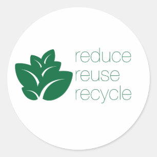 Sticker Rond Réduire, réutiliser, recycler, devenez écolo
