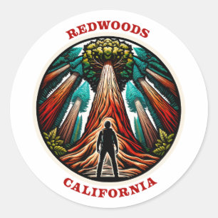 Sticker Rond Redwoods Californie