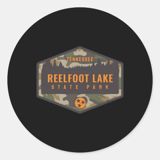 Sticker Rond Reelfoot Lake State Park Tennessee Tn Camouflage (Devant)