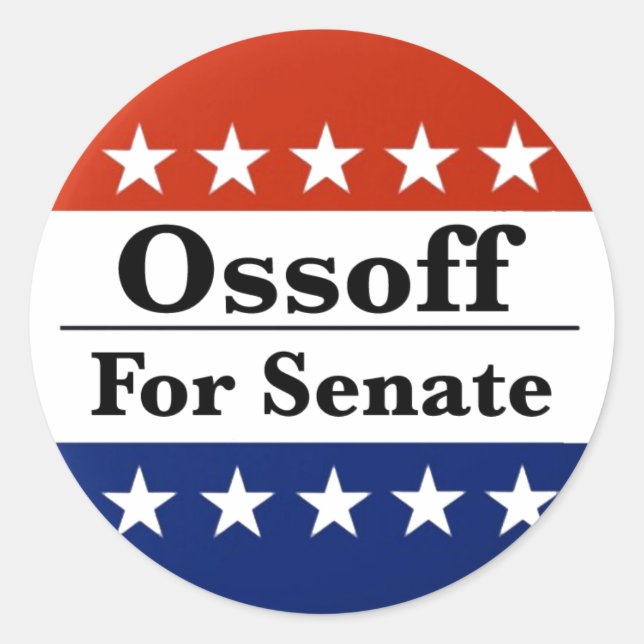 Sticker Rond Réélire le sénateur géorgien Jon Ossoff en 2026 (Devant)