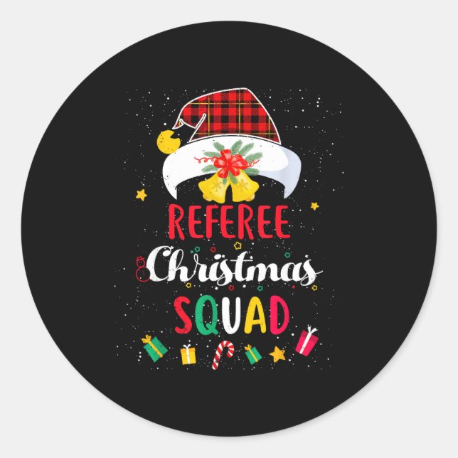 Sticker Rond Referee Christmas Squad Santa Hat Umre Match  (Devant)