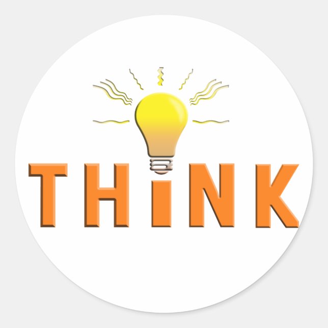 Sticker Rond Réfléchir (Devant)