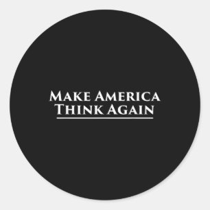 Sticker Rond Réfléchir à la protestation contre Trump