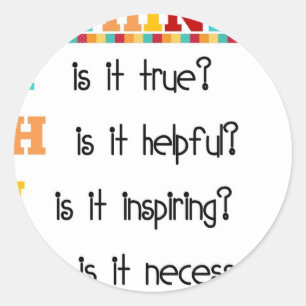 Sticker Rond Réfléchissez avant de parler