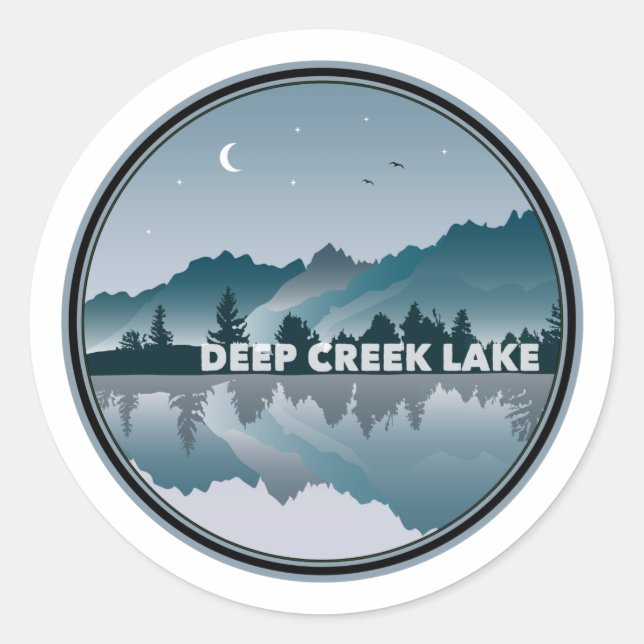 Sticker Rond Reflet Maryland du lac Deep Creek (Devant)