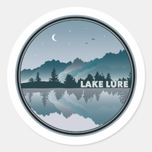 Sticker Rond Réflexion du lac Lure en Caroline du Nord