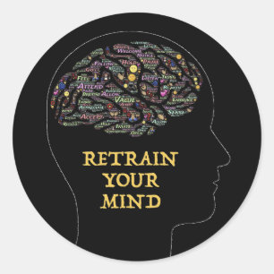 Sticker Rond Reformez votre esprit inspirant Word Art Design