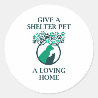 Sticker Rond refuge animal de compagnie un foyer aimant