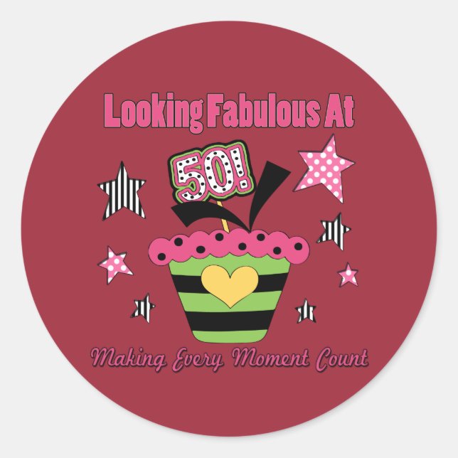 Sticker Rond Regard fabuleux à 50 (Devant)