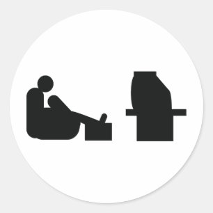 Sticker Rond regarder la télévision