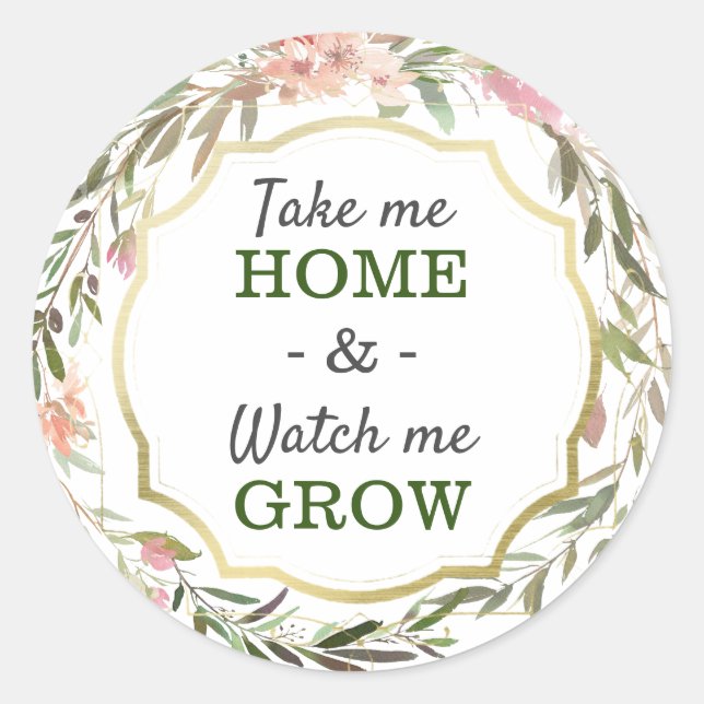 Sticker Rond Regarder Me Croire Rustic Chic Baby shower Saupoud (Devant)