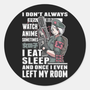 Sticker Rond Regardez Anime Lover Otaku Comédie japonaise Mang