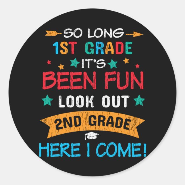 Sticker Rond Regardez La 2e Année Ici Je Reviens À L'École (Devant)