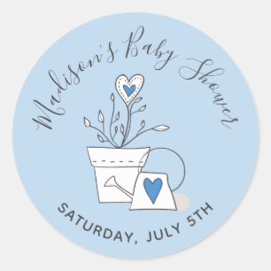 Sticker Rond Regardez-moi grandir Baby shower Plante à pointill
