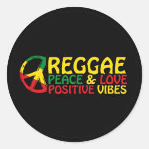 Sticker Rond Reggae Musique avec citations positives